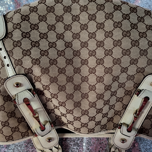 💕🎊SALE♥️GUCCI ❤️ 💗💕🩷🎇👯‍♂️😊Gucci Beige and Brown Women's  Hobo Bag - Picture 10 of 16